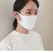 국산 항바이러스 연예인 패션 블랙 3D 입체 천 마스크, 항균마스크 화이트M10개