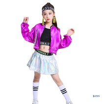 학예회의상 방송댄스의상 크롭티 여아 긴팔 티셔츠 댄스복 스팽글 복장