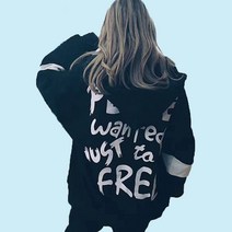 오버핏 힙합스타일 남여공용 기모프린팅후드집업