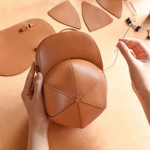 [당일발송] 소가죽 볼캡크로스백 DIY 키트 (+온라인영상), 블루