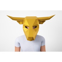 종이가면 페이퍼크래프트 도안 3D 모형 접기 DIY 페이퍼토이 동물 입체퍼즐 토끼 유니콘 여유 호랑이 말, U + 광택타입