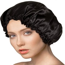 5000502blk Sleeping Hats Silk Flat Cap Sleep Traceless Bonnet Cap Night Hat Natural Hair Curly Hair, 1