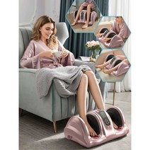 종아리 마사지 기계 공기압 붓기 롤링 발바닥 안마기, 어드밴스드 블랙 음이온/히팅(스위치)