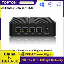 미니 PC 소형 mini 컴퓨터 4 LAN 2.5G 팬리스 pfSense 라우터 셀러론 J4125 인텔 i226 2500M 가상 기계 VPN 방화벽 기기 OPNsense Openw, 해외공급사, pfSense + EU, 4GB DDR4 64GB SSD