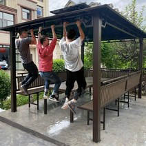 파라고 파고라 썬룸 캐노픽스 야외 원두막 퍼골라, 2.5x2.5m 좌식+테이블+커텐