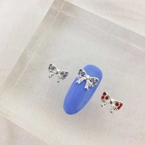 Woman bonita nail parts 큐빅메탈 ribon 1개 2color, 라벤더/1개입