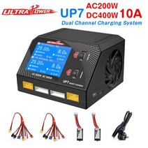 UltraPower 듀얼 채널 밸런스 충전기 Lipo RC 모델 배터리용 UP7 AC200W 10A x 2, 02 up7 combo_01 EU plug