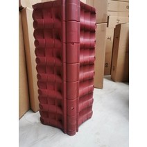 양면 처마 장식 플라스틱 기와 한옥 카페 지붕 담장 전통 정원 꾸미기 오리엔탈 경량 타일, C.초콜릿 + 1개