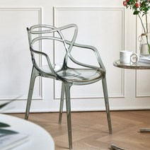 카르텔마스터체어 미드센츄리의자 정원 투명 플라스틱 카페 파이프 카페 스터디 넓은, 06.블랙