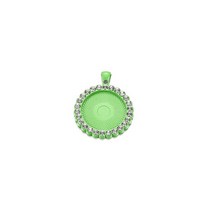 비즈공예 원석 5개 카보 숑 기본 트레이 베젤 빈 목걸이 펜던트 보석 만들기 25mm, 03 green