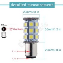 1x1157 BA15D BAY15D 27SMD 5050 LED 전구 1142 자동차 자동차 역방향 백업 브레이크 라이트 주차 신호등 6V 12V 24V 흰색 6K, CHINA