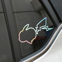 포켓몬 피카츄 차량용 스티커 홀로그램, 타입C, 대형