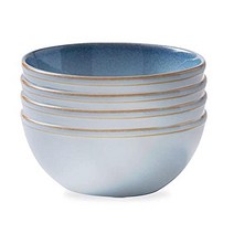 코렐 Nordic Blue Stoneware 595.3g(21온스) 그릇 식기 세트 | 4개의 원형 청소하기 쉬운 유약 전자레인지 세척기 및 오븐 사용 가능