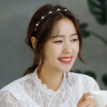 다시 사랑이 진주 헤어밴드 큐빅 명품 얇은 공주 와이어 여자 예쁜 데일리 고급 머리띠