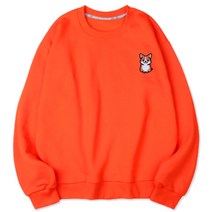 벤힛 댕댕패밀리 자수 세미 오버핏 빅사이즈 특양면 맨투맨 밀키