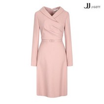 JJ지고트 숄칼라 셔링 플레어 원피스 GLBA0OP34