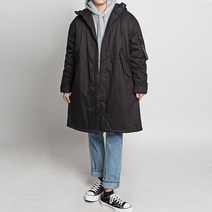 스타일에스 빅사이즈 남자 롱 오버핏 개파카 후드 야상 롱패딩 파카