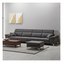 [에넥스] [6인용]DONO 슈렁큰 천연면피 통가죽 소파, 색상:머드그레이