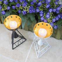 삼각 입체 골드 촛대 (화이트/블랙), LED 티라이트초