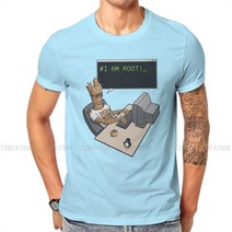 코딩로봇 프로그래머 컴퓨터 코드 I am Root T 셔츠 클래식 그래픽 Tshirt 대형 o-넥 반팔, 03 하늘색_02 M