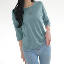 데일리앤 카펠라 여자 베이직 슬라브 7부 티셔츠