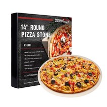 Royal Gourmet 35.6cm(14인치) 원형 근청석 피자 스톤 오븐 또는 그릴용 열 충격 방지 베이킹 스톤 KS1401, 단일사이즈