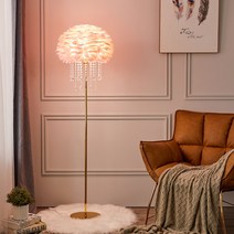 깃털스탠드 에어비앤비 카페포토존 호텔 게스트하우스, 핑크 5W 단색