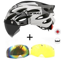 일체형 산악 mtb 도로 자전거 헬멧 통기성 양측 파워 미터 탈착식 승마 Casco Ciclismo 액세서리가있는 자전거, Gray-White