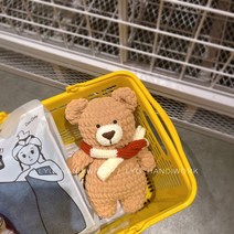 DIY 곰돌이 인형 만들기 크로셰 핸드 니팅 뜨개질 손짜개 코바늘 베어 패키지 수제, 베어 1마리-도구포함개