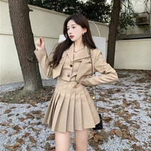 트렌치 플리츠 바바리 가을 하객 원피스