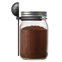 Jarware 넓은 입구 메이슨 자 용 커피 스푼 클립 15.2cm (6인치), Plastic Wide Mouth Black