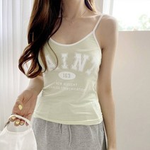 여성 레터링 배색 끈나시 민소매티 이너 NSH-067 9652951