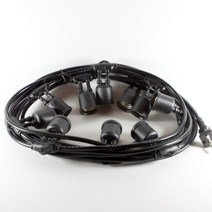 국산 전등선 7m 10구 야외조명 e26소켓 줄조명 오징어등, 검정선