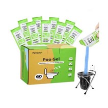 Pamacro 휴대용 화장실 분말 60pcs 급속 흡수 캠핑 화학 약품 야외 레크리에이션 에코 푸 젤 액상 폐기물 겔 탈취