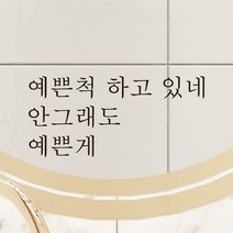 어썸투데이 예쁜 감성 문구 레터링 스티커 예쁜척하고 있네 안 그래도 예쁜게, L-003, 흰색