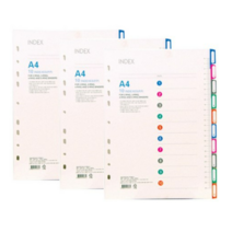 희망화일 PP 10분류 인덱스 홀더파일, 혼합 색상, 30개입