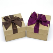 비엘씨 크라프트 쿠키 주자리본 접지 정사각 선물상자 지함, 1개, 보라