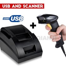 58MM 열 USB 블루투스 2 영수증 빌 프린터 프린터기 가정용 열전사 POS 시스템 슈퍼마켓 용, USB and Scanner|EU 플러그