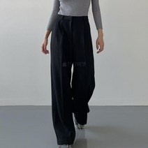 옷자락 여자 와이드 투턱 롱팬츠 커버업 아메카지룩 슬랙스