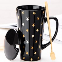 북유럽 골드 무늬 마크 대형 롱 머그컵 6종 500ml 머그잔, J