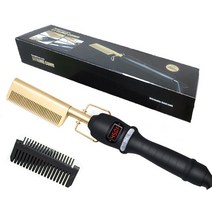 다운펌기계 남자옆머리누르기 옆머리누르기 다운펌 헤어 아이론 스트레이트너 LCD 핫 빗 습식 및 건식 사용, 04 LCD have box_04 AU