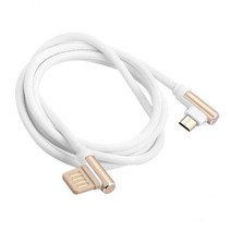 2-4팩 마이크로 USB 케이블 충전 구부러진 충전 데이터 휴대폰 케이블 흰색, 하얀색, 4개, 설명한대로