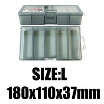 B amp U대용량 슬림 5 구획 투명 뚜껑 낚시 태클 박스 루어 후크 박스 보관 낚시 액세서리, BAFFLE BOX L