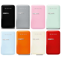 smeg 스메그 미니 소형 프리스탠딩 냉장고 FAB5시리즈 8색상, 실버