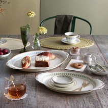 [젊은이마켓] 시라쿠스 로렐 타원형 접시 그릇 쟁반 2개세트 2color, 제품선택:로렐 타원쟁반2p세트(블루)