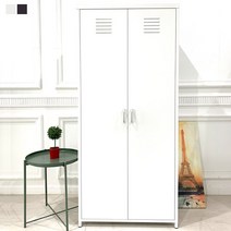 비카 캐비넷 긴세로 2문 수납장/이케아/옷장, 블랙