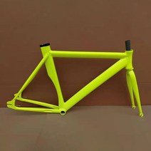 픽시프레임 회색 고정 기어 자전거 프레임 알루미늄 합금 근육 프레임 세트 스틸 포크, 근육 모델 노란색, 52cm(165-180cm)