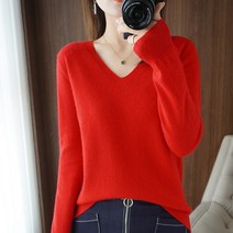 캐시미어스웨터 여성 브이넥 겨울 가을 솔리드 무지 숏 옷 긴 소매 이너웨어 빅사이즈 양털 울셔츠 니트 이너셔츠
