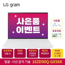 [sg16m mini] 2022 LG전자 그램 16ZD90Q-GX56K (40.6cm 인텔12세대 앨더레이크 CPU NVMe 256GB 16GB), WIN10 Home, 16GB, 512GB, 코어 i5, 화이트