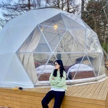 별이 빛나는 하늘 투명 텐트 야외 캠핑 여행 버블 하우스, 직경 4-30m 사용자 정의 가능